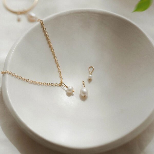High Quality Pearl Necklace Women Chain Choker Personalize Korea 14K Gold Plated Necklace - Imagen 3