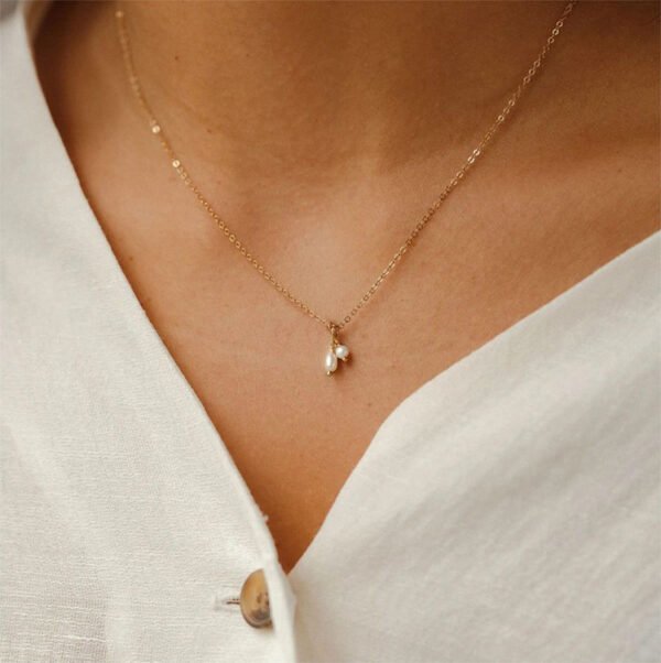 High Quality Pearl Necklace Women Chain Choker Personalize Korea 14K Gold Plated Necklace - Imagen 5