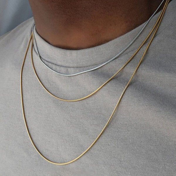 Popular Stainless Steel Snake Necklace Statement Women Jewelry Ladies Minimalist Necklace