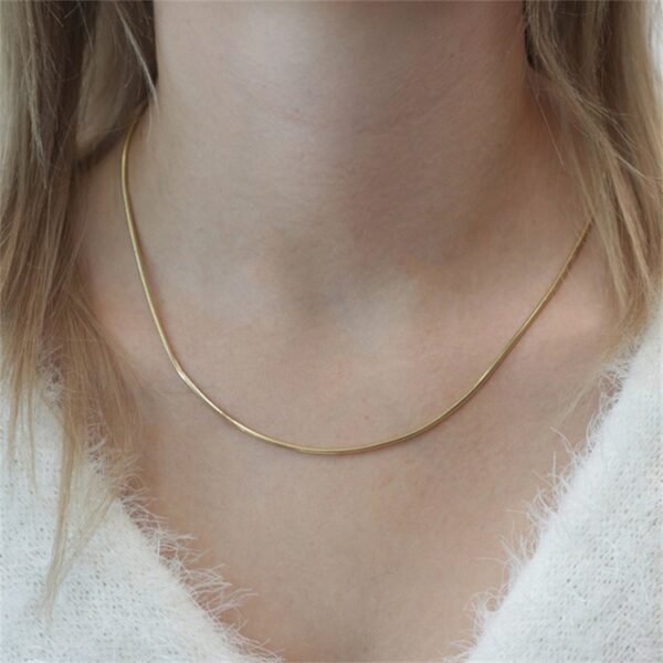 Popular Stainless Steel Snake Necklace Statement Women Jewelry Ladies Minimalist Necklace - صورة 5