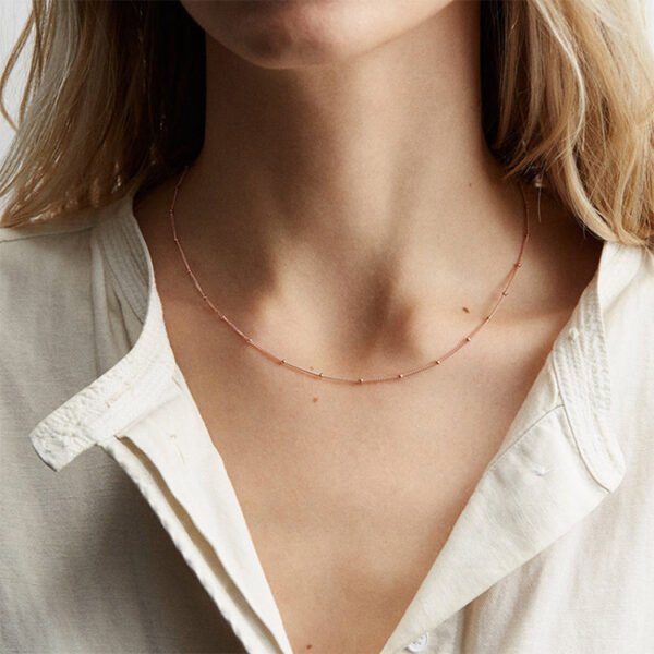 Most Popular Necklace Wholesale Stainless Steel Beaded Style Women New Beaded Choker Necklace