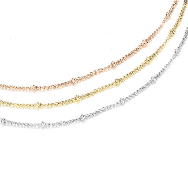 Most Popular Necklace Wholesale Stainless Steel Beaded Style Women New Beaded Choker Necklace - صورة 2