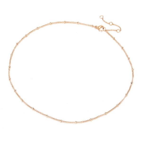 Most Popular Necklace Wholesale Stainless Steel Beaded Style Women New Beaded Choker Necklace - صورة 4
