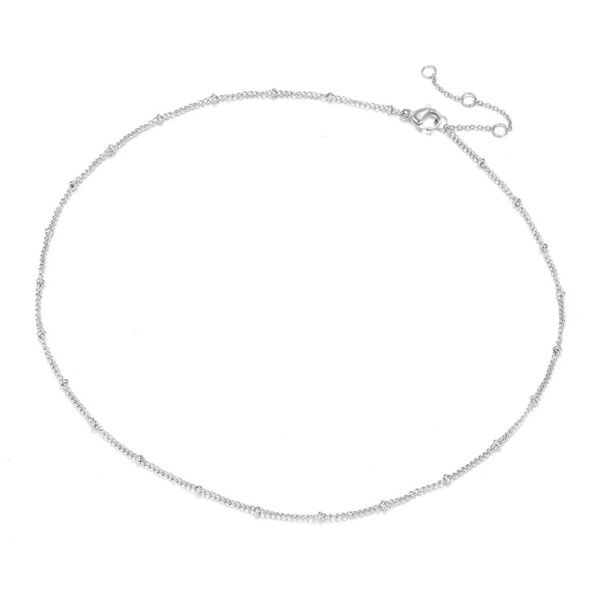 Most Popular Necklace Wholesale Stainless Steel Beaded Style Women New Beaded Choker Necklace - صورة 5