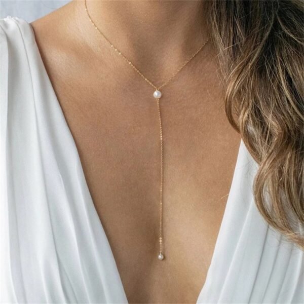 Quality Assurance New Stainless Steel Jewelry Pearl A Necklace 14K Gold Plated Statement Party Necklace
