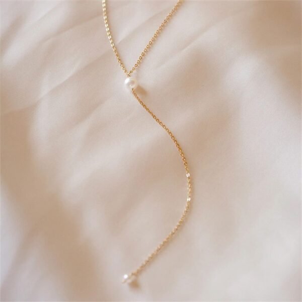 Quality Assurance New Stainless Steel Jewelry Pearl A Necklace 14K Gold Plated Statement Party Necklace - صورة 5