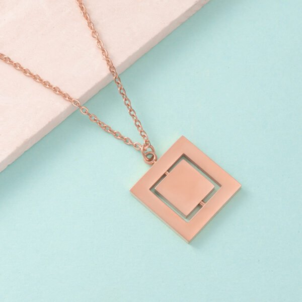 Custom Necklaces Factory Direct Sales Square Pendant Engraved Necklace Infinity Stainless Steel Necklaces - Image 4