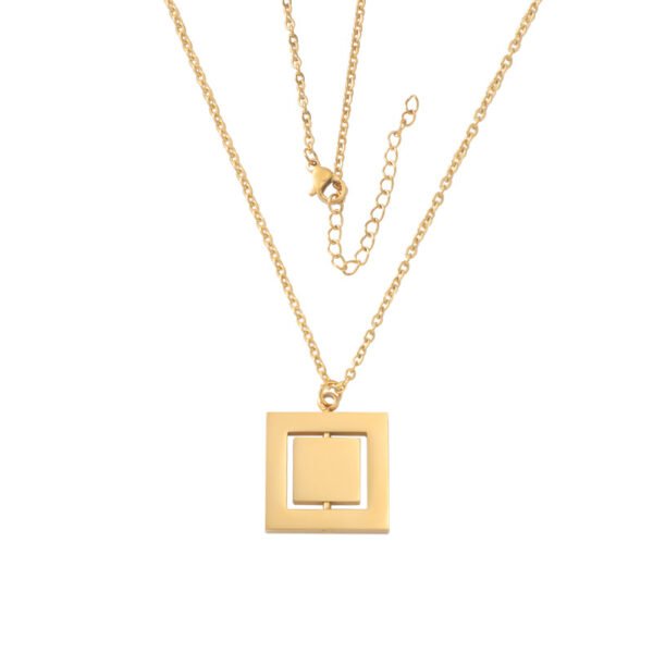 Custom Necklaces Factory Direct Sales Square Pendant Engraved Necklace Infinity Stainless Steel Necklaces - Image 5