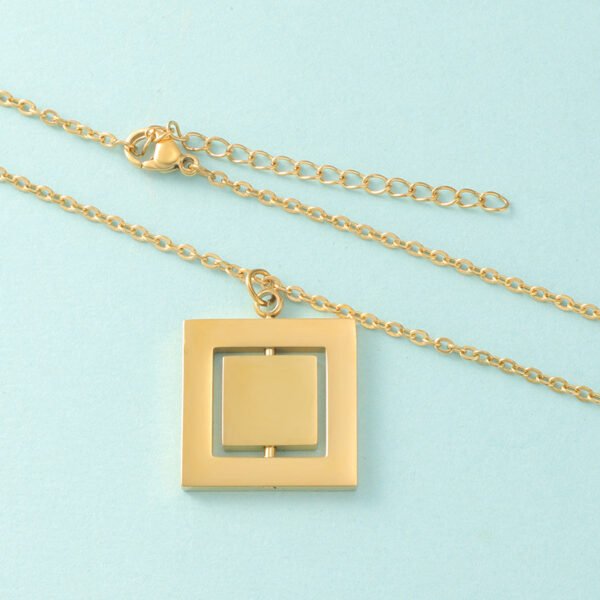 Custom Necklaces Factory Direct Sales Square Pendant Engraved Necklace Infinity Stainless Steel Necklaces - Image 6