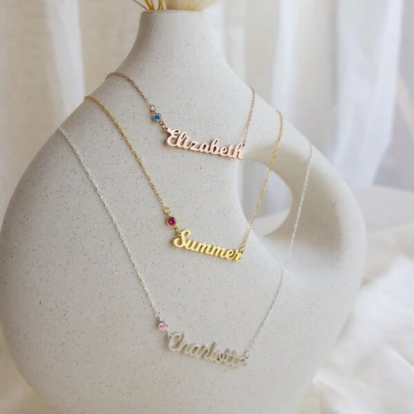 OEM 18K PVD Personalized Name Necklace Gold Plated Dainty Necklaces for Women - صورة 3