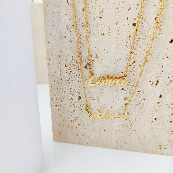 OEM 18K PVD Personalized Name Necklace Gold Plated Dainty Necklaces for Women - صورة 4