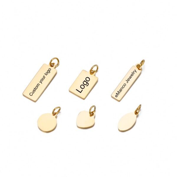 Customize Jewelry Brand Logo Custom Made Stainless Steel Necklace Bracelets Charms