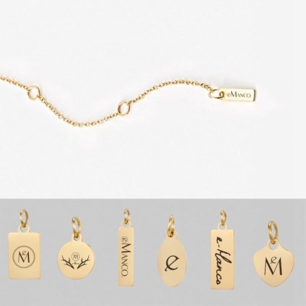 Customize Jewelry Brand Logo Custom Made Stainless Steel Necklace Bracelets Charms - Image 3