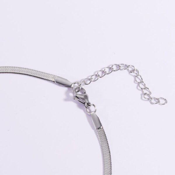 18K Gold Plated Snake Link Chain Adjustable Simple Choker Necklaces Stainless Steel Flat Snake Necklace for Women Jewelry - Image 3