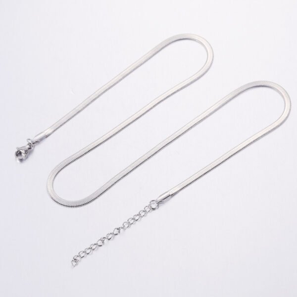 18K Gold Plated Snake Link Chain Adjustable Simple Choker Necklaces Stainless Steel Flat Snake Necklace for Women Jewelry - Image 4