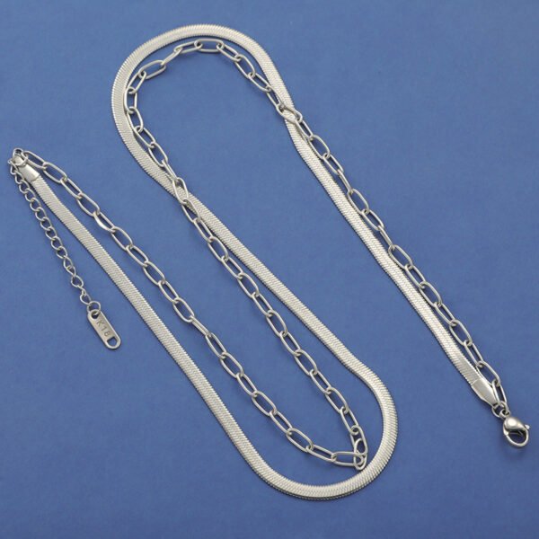 Stock Available Stainless Steel Necklace Chain Layered 18k Gold Plated Statement Silver Necklace With Best Quality