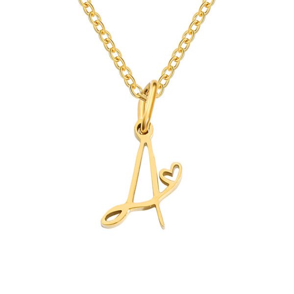 Factory Sales New Women Fashion Jewlery Gift Custom Heart Initial Necklace