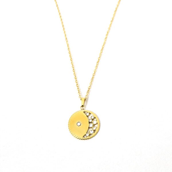 New Steel Butterfly Pendant Necklace Rhinestones Gold Plated Couple Statement Necklaces for Women Wholesale - Image 5