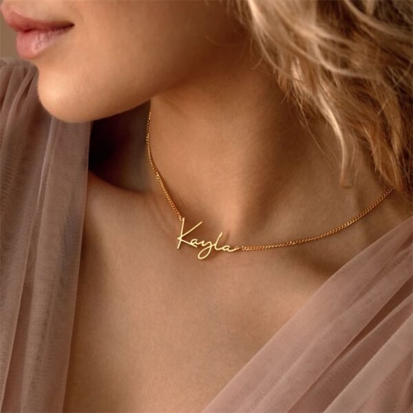 Customized Personalize Custom Name Necklace Stainless Steel 14K Gold Plated Women Fashion Necklace