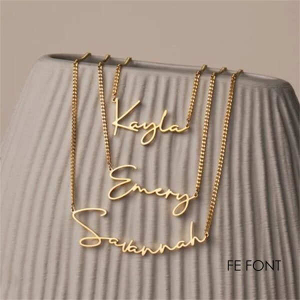 Customized Personalize Custom Name Necklace Stainless Steel 14K Gold Plated Women Fashion Necklace - Image 6