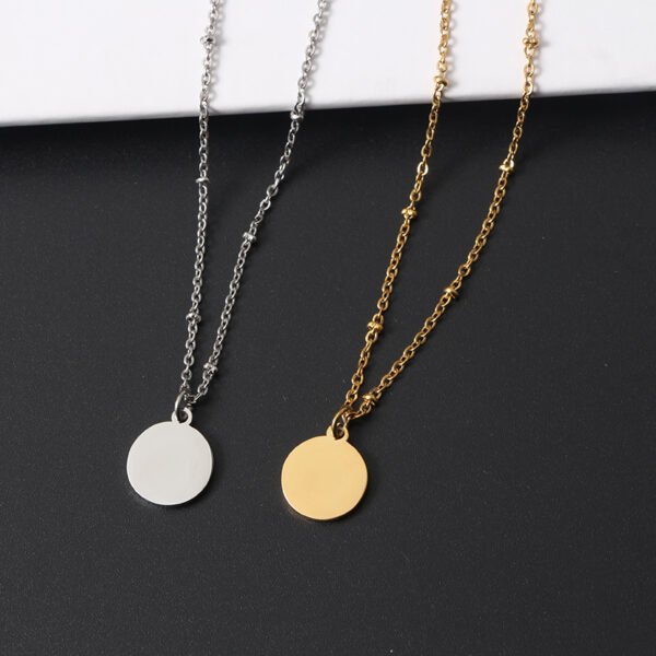 Wholesale Beads Chain Stainless Steel Elegant Round Plain Gold Necklace - صورة 4