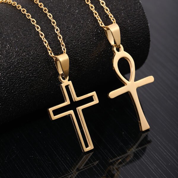 Factory Hot Sale Gold Cross Necklace Men Women Stainless Steel Chain Necklace
