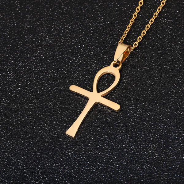 Factory Hot Sale Gold Cross Necklace Men Women Stainless Steel Chain Necklace - صورة 3