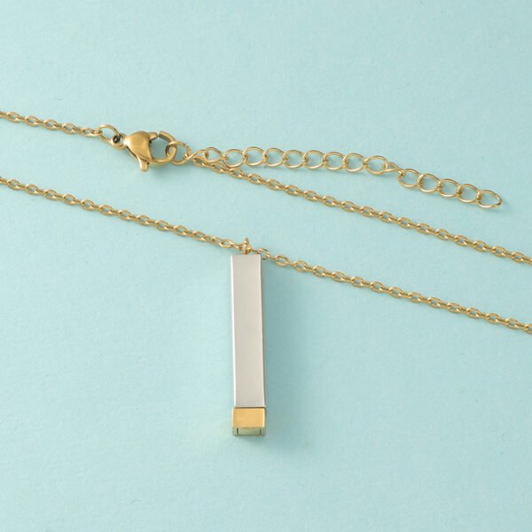 Hot Selling Bar Necklace Mens Silver Necklace Stainless Steel Engraved Logo Jewelry Necklace - صورة 4