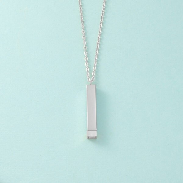 Hot Selling Bar Necklace Mens Silver Necklace Stainless Steel Engraved Logo Jewelry Necklace - صورة 5