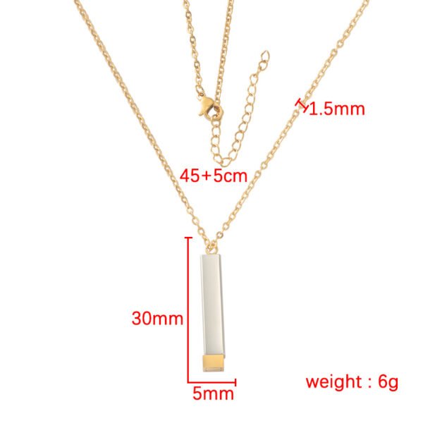 Hot Selling Bar Necklace Mens Silver Necklace Stainless Steel Engraved Logo Jewelry Necklace - صورة 6