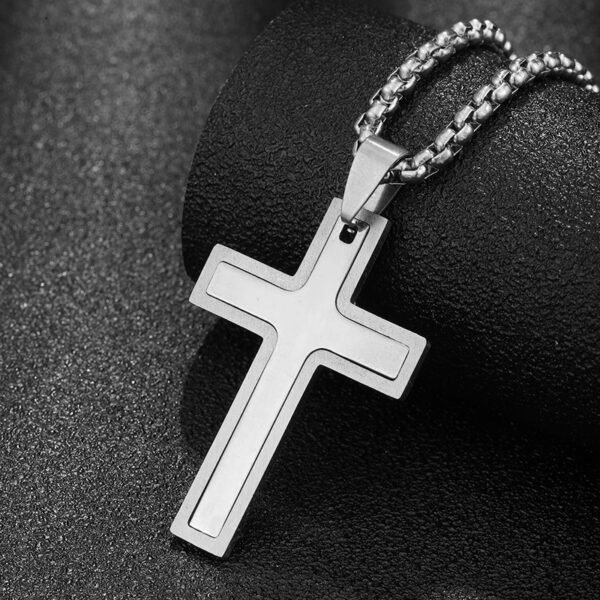 Men Women Hip Hop New Fashion Stainless Steel Cross Necklace Gold Plated Cross Pendant Necklace - Bild 2