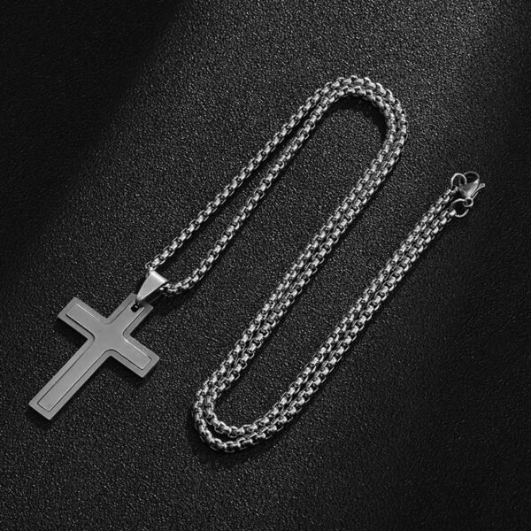 Men Women Hip Hop New Fashion Stainless Steel Cross Necklace Gold Plated Cross Pendant Necklace - Bild 4