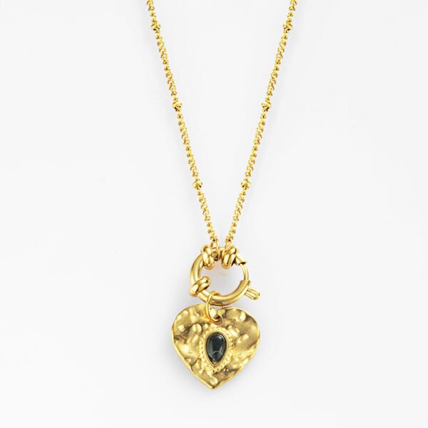 Wholesales Products Heart Necklace Women Stainless Steel Pendant 14K Gold Plated Choker Necklace - صورة 2