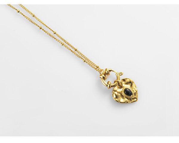 Wholesales Products Heart Necklace Women Stainless Steel Pendant 14K Gold Plated Choker Necklace - صورة 3