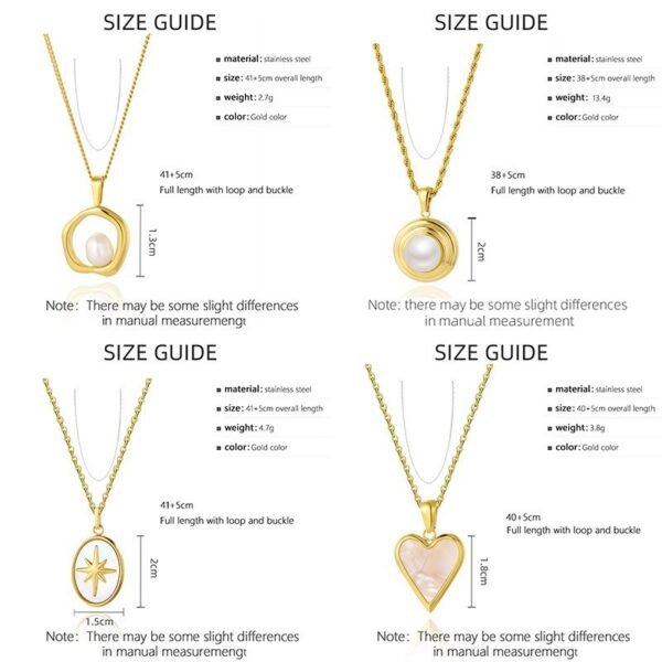 High Quality Women Pearl Necklace Gold Plated Personalize Stainless Steel Choker Necklace - صورة 5