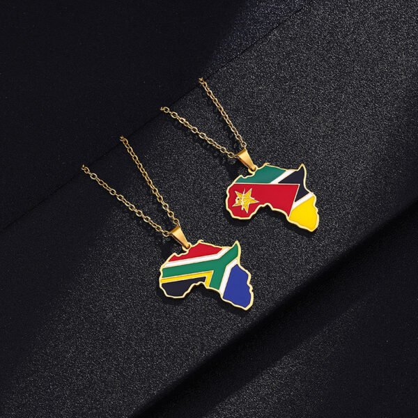 Oem Wholesale Necklace Design Africa Map Neckalce Style Pendant Stainless Steel Fashion Necklace - Image 3