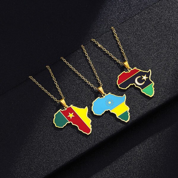 Oem Wholesale Necklace Design Africa Map Neckalce Style Pendant Stainless Steel Fashion Necklace - Image 5