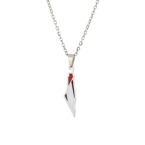 Low Moq Palestine Israel Map Necklace Fashion Chain Stainless Steel Jewelry Necklace - Image 4