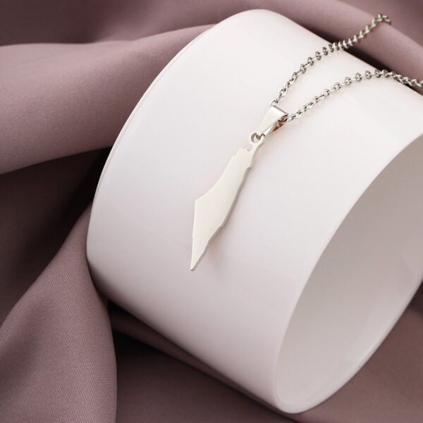 Low Moq Palestine Israel Map Necklace Fashion Chain Stainless Steel Jewelry Necklace - Image 5
