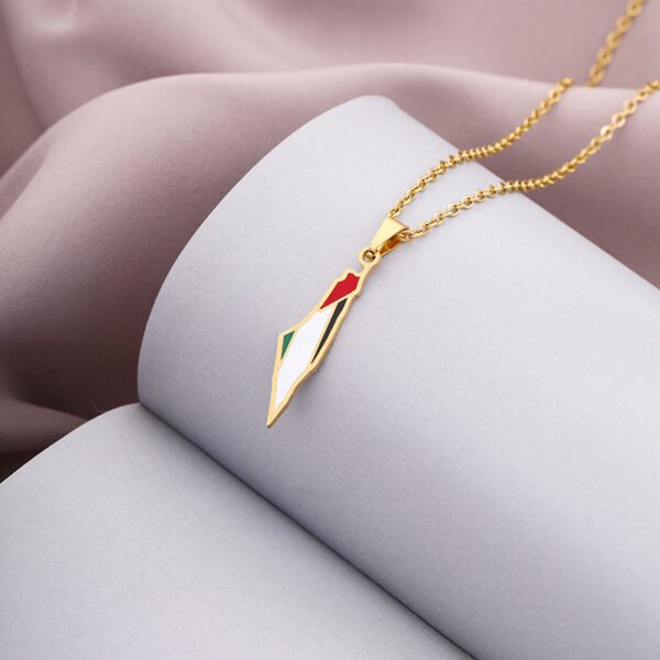 Low Moq Palestine Israel Map Necklace Fashion Chain Stainless Steel Jewelry Necklace - Image 6