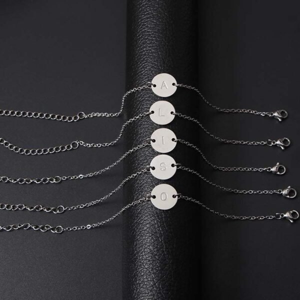New Design Stainless Steel Initial Charm Bracelet for Women With 18K Gold Plated - Image 4