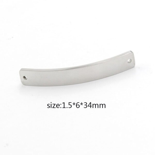 1.5*6*39mm Stainless Steel Bracelet Jewelry Bending Long Strip Arc Connector Blank Charm for DIY Jewelry Making - Image 5