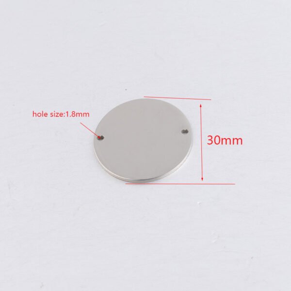 Stainless Steel Mirror Polished Customized Logo DIY Jewelry Findings Engraving Custom Name 30mm Round Charm - Image 2
