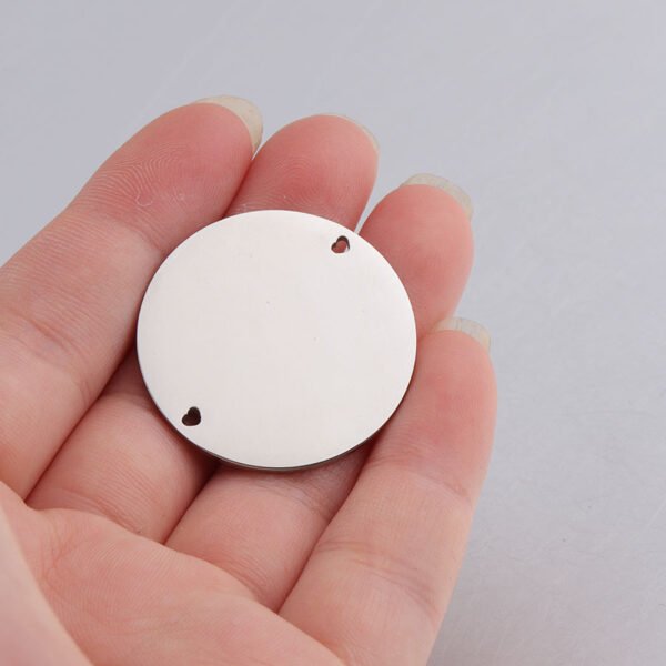 Stainless Steel Mirror Polished Customized Logo DIY Jewelry Findings Engraving Custom Name 30mm Round Charm - Image 5