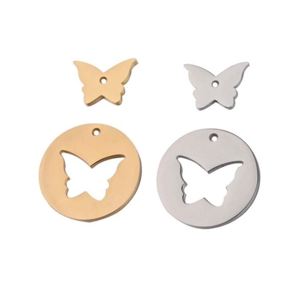 Mirror Polished Stainless Steel DIY Pendant Butterfly Charm Necklace for Love Girl boy Gift 