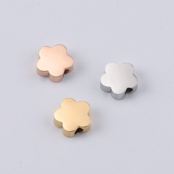 7.8*8mm DIY Flower Jewelry Mirror Polished Stainless Steel Beads Flower Charm for Necklace Bracelet