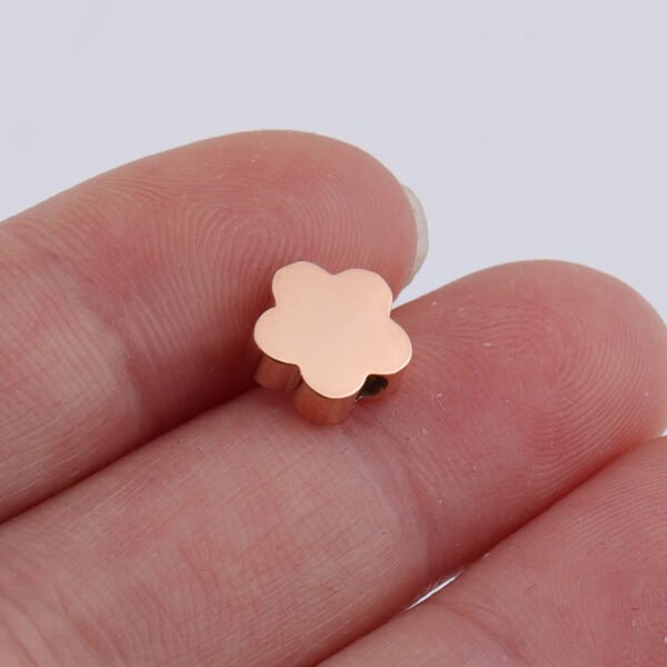 7.8*8mm DIY Flower Jewelry Mirror Polished Stainless Steel Beads Flower Charm for Necklace Bracelet - Image 2