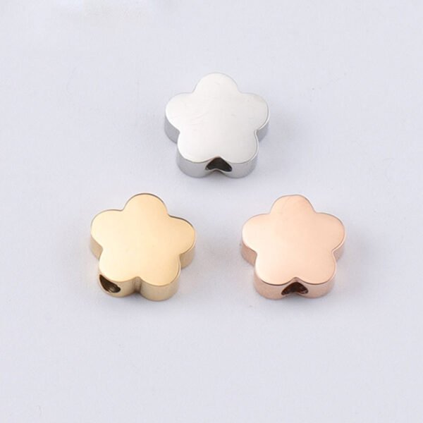 7.8*8mm DIY Flower Jewelry Mirror Polished Stainless Steel Beads Flower Charm for Necklace Bracelet - Image 5