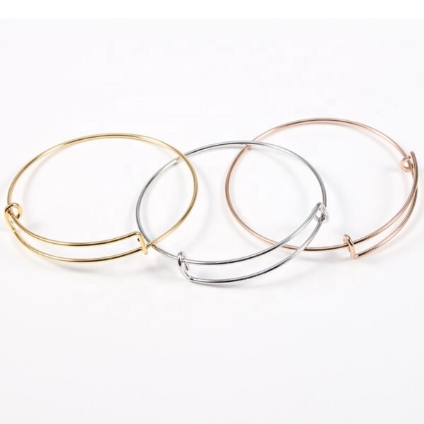 60mm Stainless Steel Polished Mirror Bracelet Adjustable Wire Coil Bangle