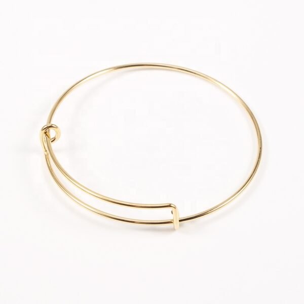 60mm Stainless Steel Polished Mirror Bracelet Adjustable Wire Coil Bangle - Image 4